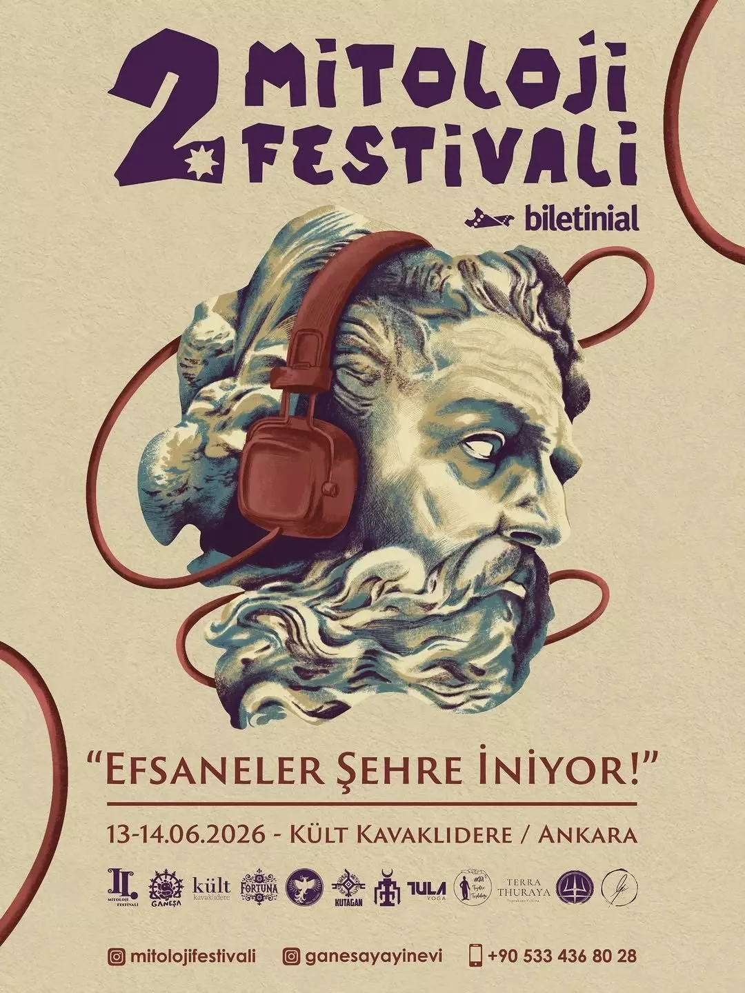 2. Mitoloji Festivali afişi - Efsaneler Şehre İniyor